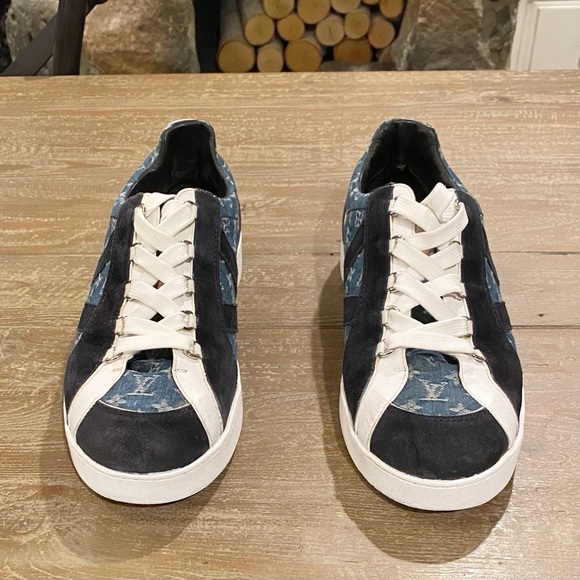 SOLD🎉 LOUIS VUITTON SUPREME Denim Sneakers Monogram - Picture 2 of 12